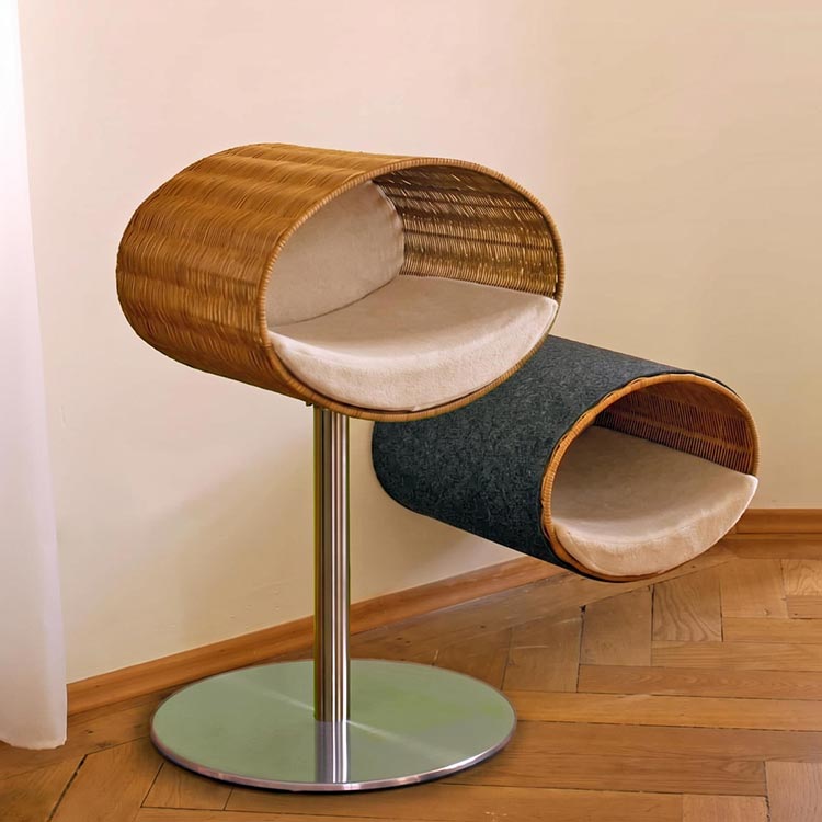 Wall mounted cat bed RONDO Wall Rattan