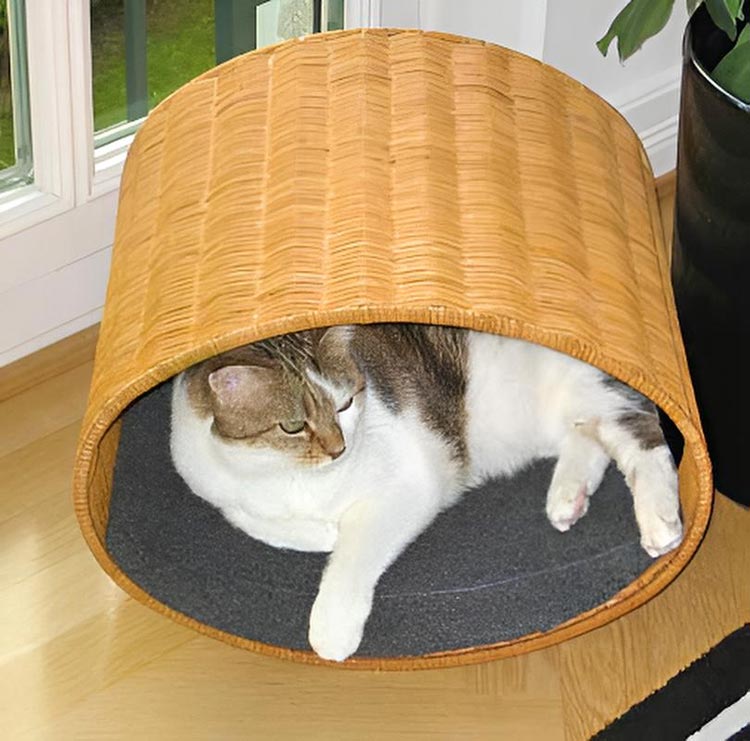 Wall mounted cat bed RONDO Wall Rattan