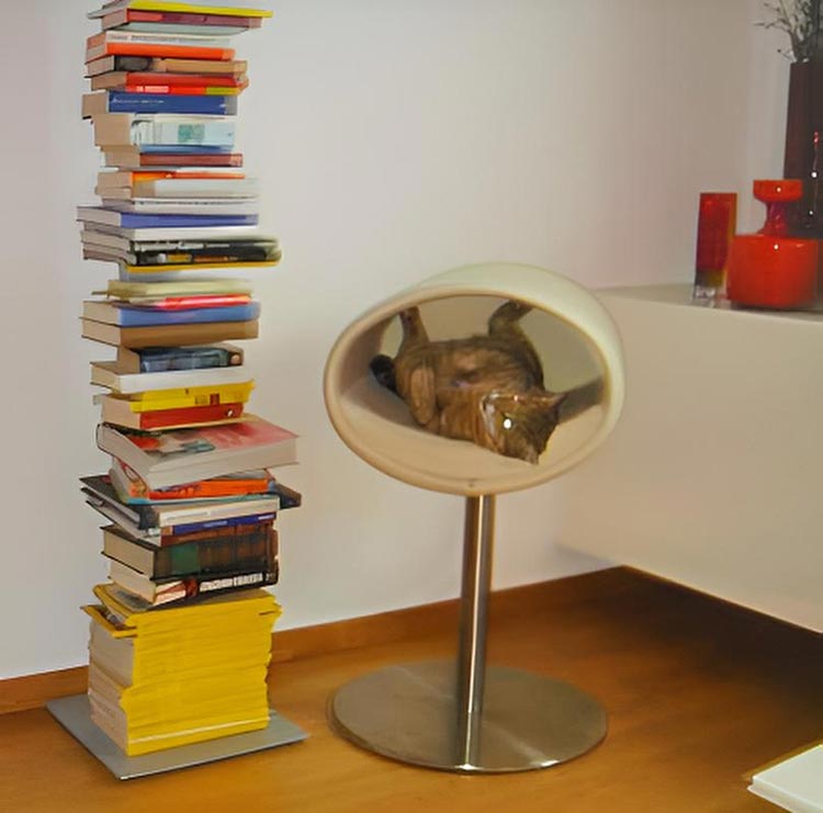 Unique cat scratcher RONDO Stand felt