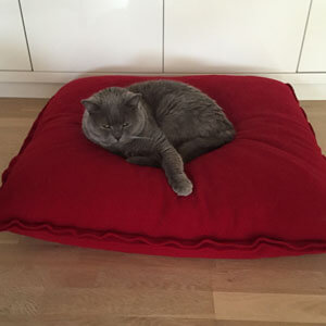 rotes Fleece-Katzenbett, Luxus Katzenkissen