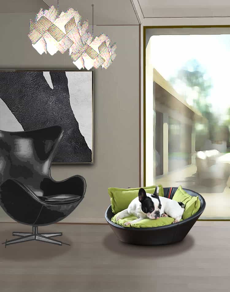 Leather dog basket MILA