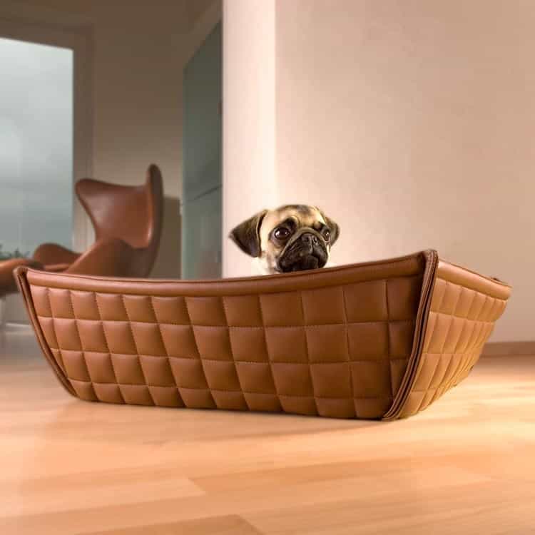 Dog basket Bowl faux leather