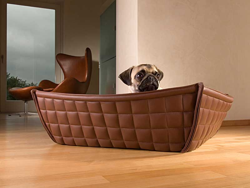 Dog basket Bowl faux leather