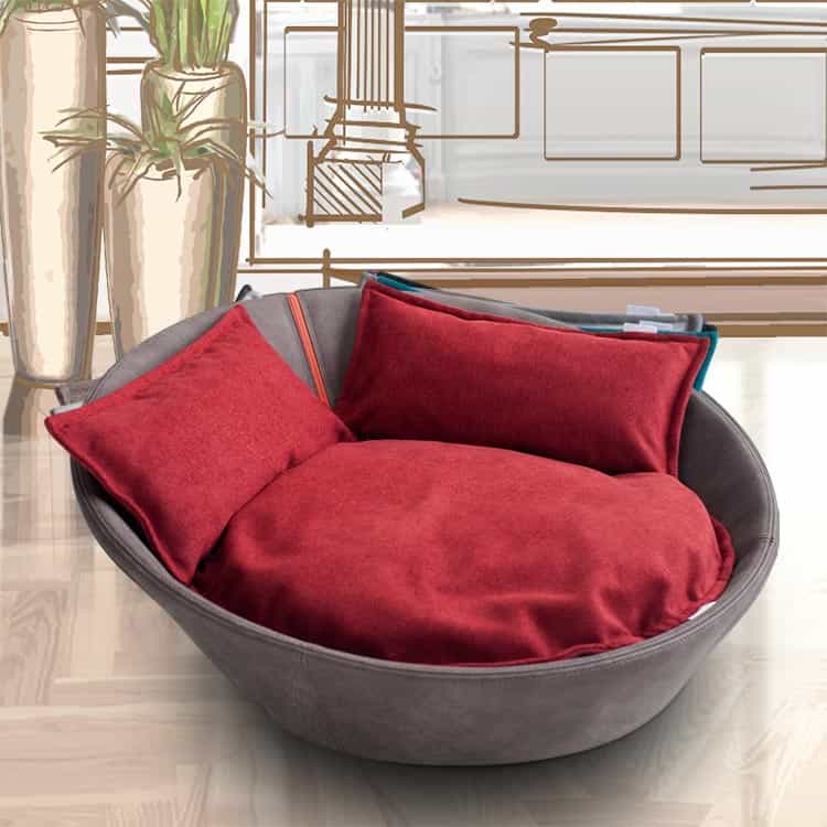 Leather dog basket MILA