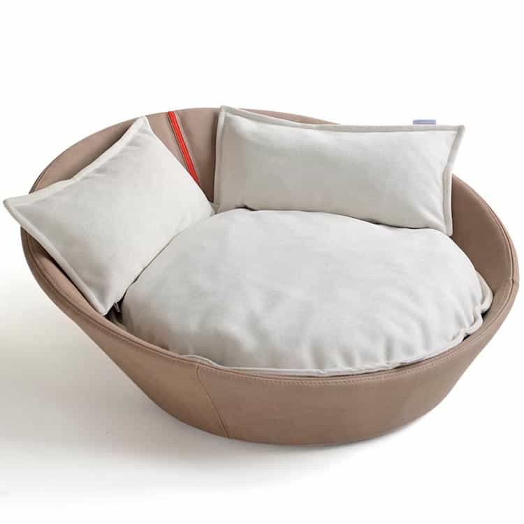 Leather dog basket MILA