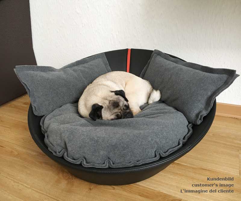 Leather dog basket MILA