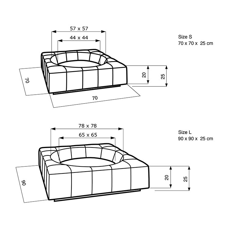 Design Hundebett CUBE Leder