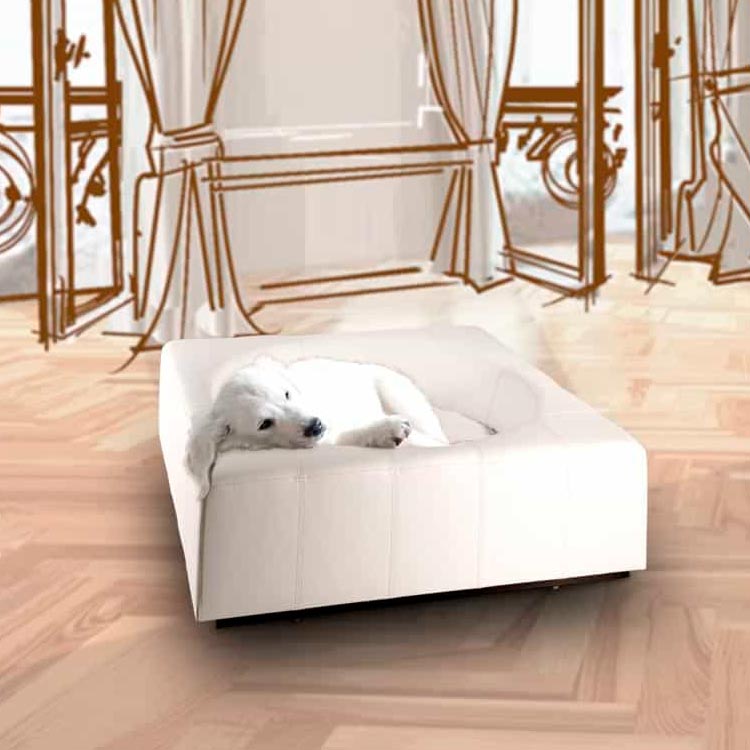 Design dog bed CUBE faux leather