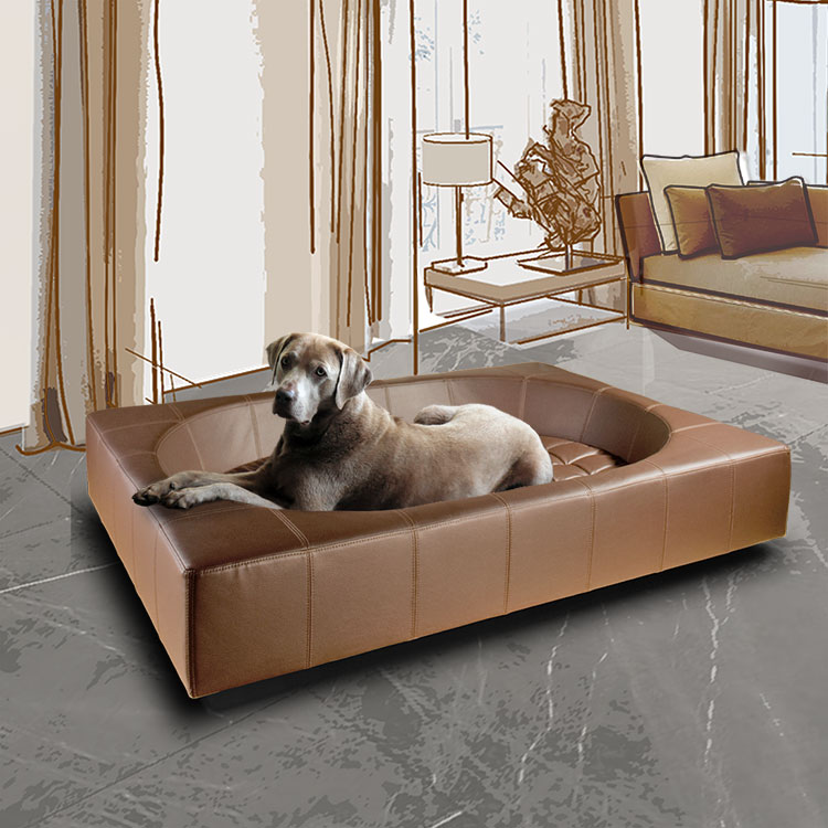 Design dog bed CUBE faux leather