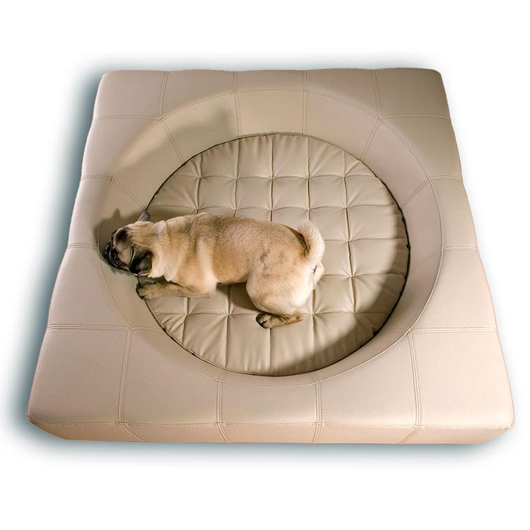 Design dog bed CUBE faux leather