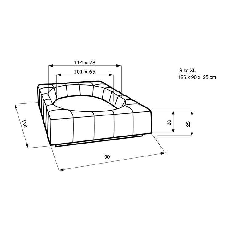 Design dog bed CUBE faux leather