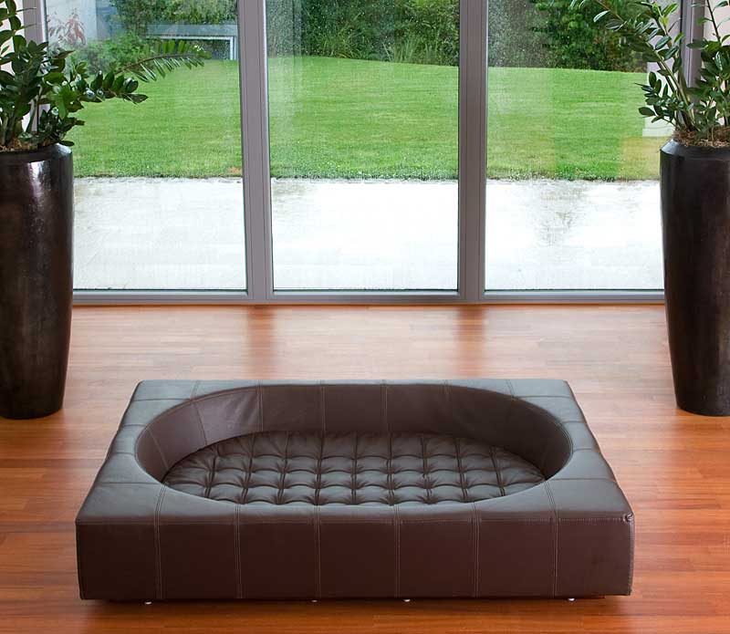Design dog bed CUBE faux leather