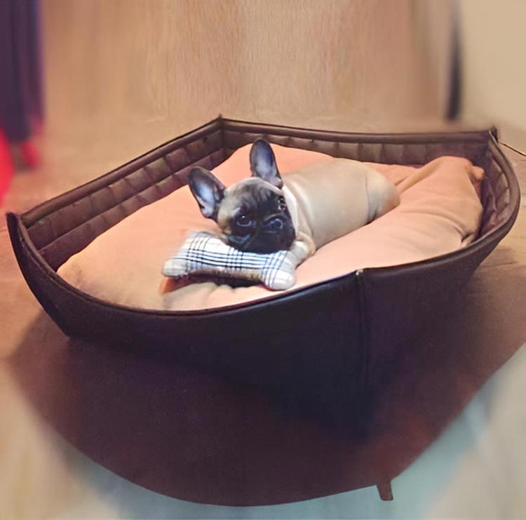 Dog basket Bowl faux leather