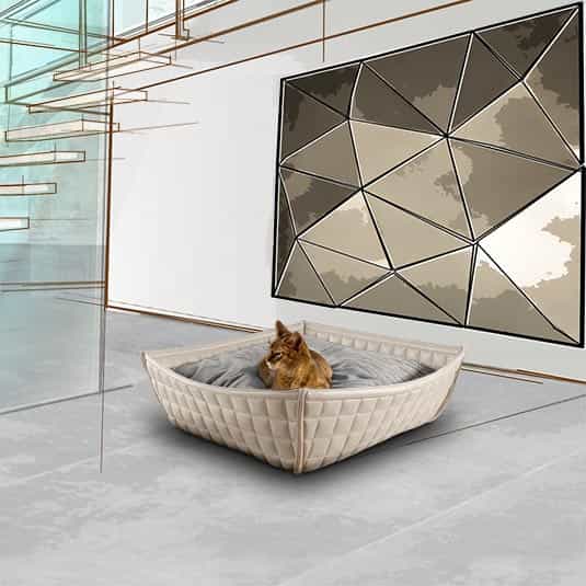 Design Katzenbett BOWL aus Kunst-Leder