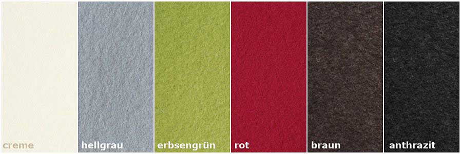 Filz Farbauswahl
