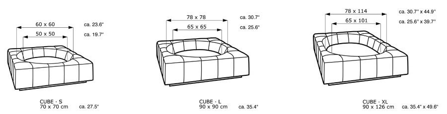 Dimensione Cube letto per cani di design